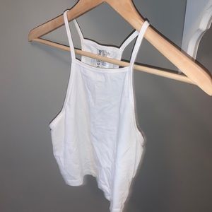 White Halter crop top